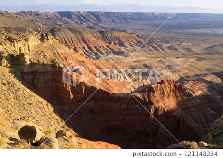 Kazakhstan beautiful landscape,  Mangystau region, Monument rock area view,Kokesem 121148234