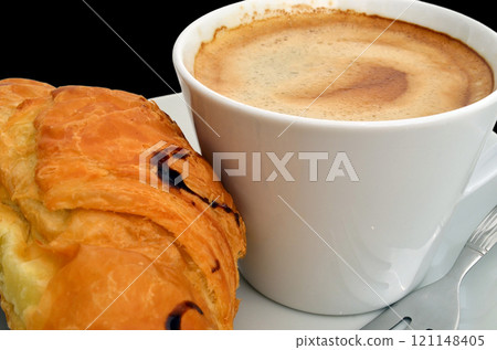 Coffee and croissant 121148405