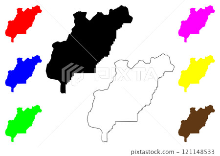 Douglas County, State of Washington (U.S. county, United States of America, USA, U.S., US) map vector illustration, scribble sketch Douglas map 121148533