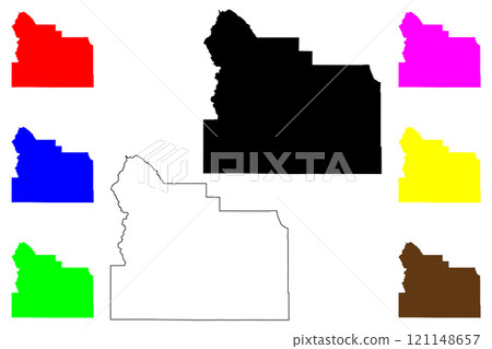 Yakima County, State of Washington (U.S. county, United States of America, USA, U.S., US) map vector illustration, scribble sketch Yakima map 121148657