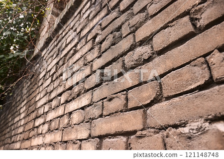 Weathered Brick Wall Pattern at angle 121148748