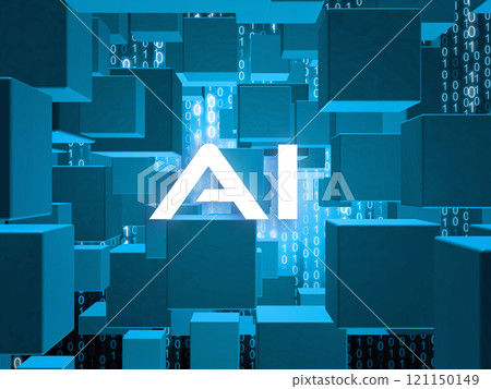 Blue cyber digital background image 121150149