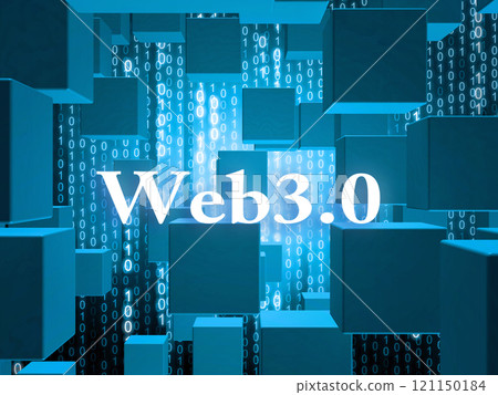Background illustration with floating blue cubes Background illustration with floating blue cubes 121150184