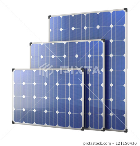 Solar Panels, different size. 3D rendering Solar Panels, different size. 3D rendering 121150430