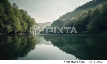 Beautiful scenic landscapes with mountains in Europe. Generative AI Beautiful scenic landscapes with mountains in Europe. Generative AI 121150529