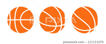 Glyph basketball ball icons. Set of basketball balls symbols. 121151070