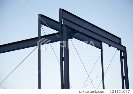 Steel Framework Metal Structure Construction Under Clear Sky 121151097