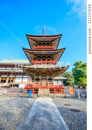 Autumn at Naritasan Shinshoji Temple, Three-story Pagoda, Narita City, Chiba Prefecture Autumn at Naritasan Shinshoji Temple, Three-story Pagoda, Narita City, Chiba Prefecture 121151656