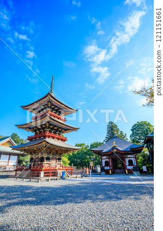 Autumn at Naritasan Shinshoji Temple, Three-story Pagoda, Narita City, Chiba Prefecture 121151661
