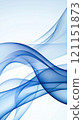 Blue abstract waves create a dynamic and fluid design on a white background, AI 121151873