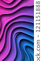 Colorful abstract 3D wave pattern with vibrant pink and blue gradients creating a dynamic visual effect, AI 121151888