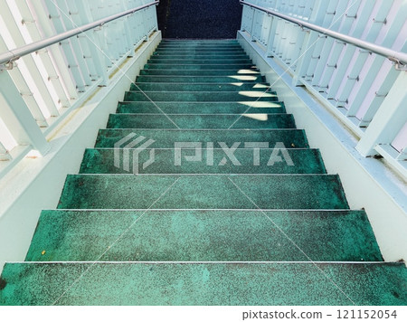 Green stairs of the footbridge 2 Green stairs of the footbridge 2 121152054