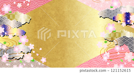 日式新年賀卡櫻花背景 121152615