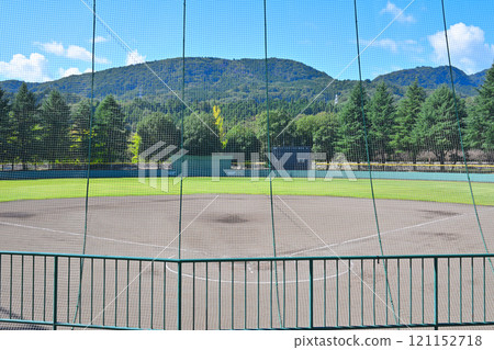View from behind the backstop, Baseball field, Numata City Sports Park, Numata City View from behind the backstop, Baseball field, Numata City Sports Park, Numata City 121152718
