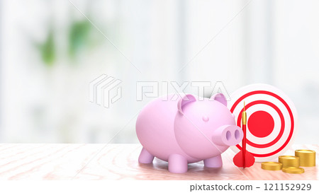 The piggy bank and dart for saving or earn concept 3d rendering. The piggy bank and dart for saving or earn concept 3d rendering. 121152929