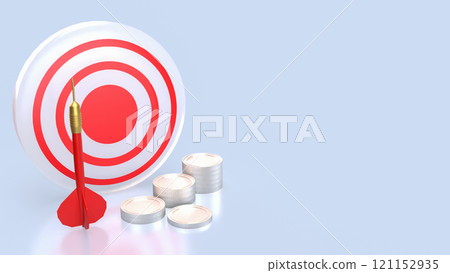 The Dart and coins for Business concept 3d rendering. The Dart and coins for Business concept 3d rendering. 121152935
