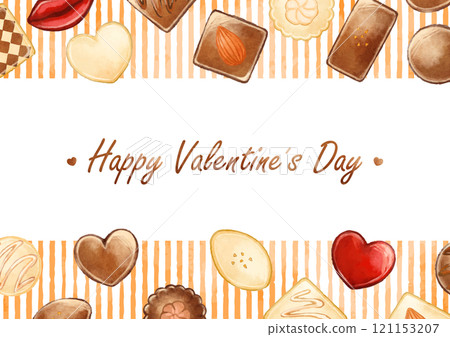 Cute Valentine's Day illustration frame of chocolates Cute Valentine's Day illustration frame of chocolates 121153207