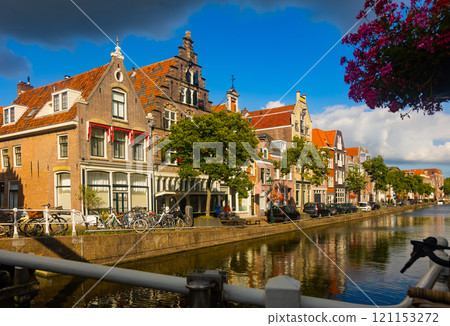 Historic old town of Alkmaar, North Holland, with typical canal and houses Historic old town of Alkmaar, North Holland, with typical canal and houses 121153272