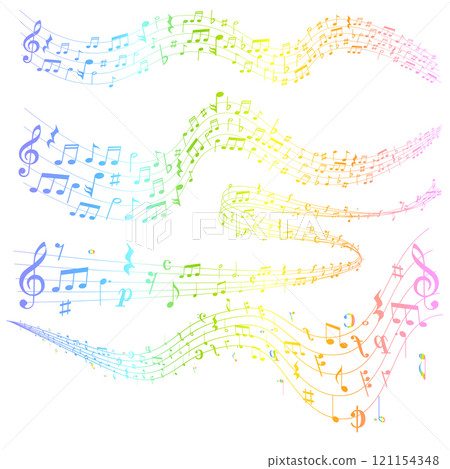 音符樂譜音樂彩色圖標 音符樂譜音樂彩色圖標 121154348