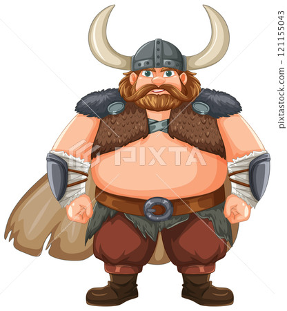 Cartoon Viking Warrior Illustration 121155043