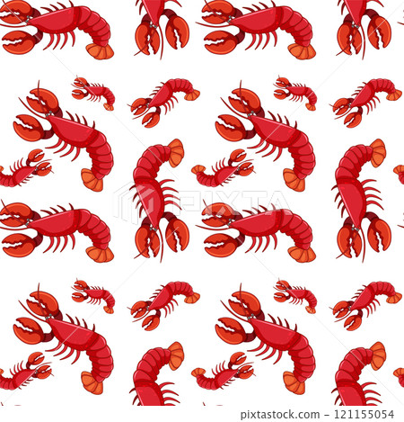 Seamless Lobster Seafood Pattern Seamless Lobster Seafood Pattern 121155054