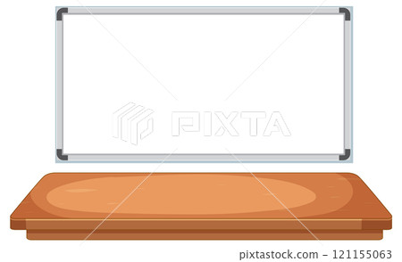 Classroom Whiteboard and Wooden Desk Classroom Whiteboard and Wooden Desk 121155063