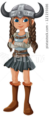 Confident Viking Warrior Girl Confident Viking Warrior Girl 121155086