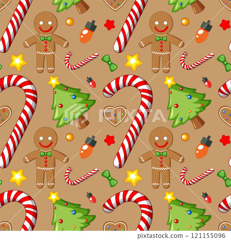 Festive Christmas Seamless Pattern 121155096