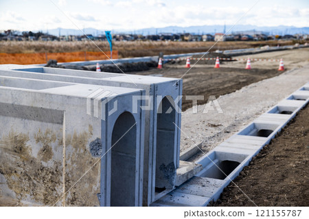 Kawagoe City Sugama City Road Improvement Works U-shaped Ditch Kawagoe City Sugama City Road Improvement Works U-shaped Ditch 121155787