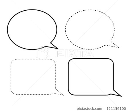 Speech bubble dotted line illustration set Speech bubble dotted line illustration set 121156100