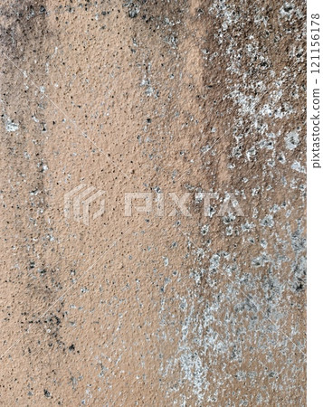 Close-Up View of Weathered Wall with Textured and Stained Surface Close-Up View of Weathered Wall with Textured and Stained Surface 121156178