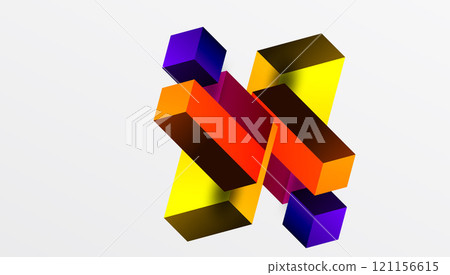 Sleek abstract design featuring isometric 3D blocks in a clean, modern composition. Perfect for tech-inspired themes, with vibrant colors and geometric precision Sleek abstract design featuring isometric 3D blocks in a clean, modern composition. Perfect for tech-inspired themes, with vibrant colors and geometric precision 121156615