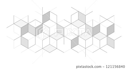 The graphic design elements with isometric shape blocks. Creative vector illustration of abstract geometric background The graphic design elements with isometric shape blocks. Creative vector illustration of abstract geometric background 121156840