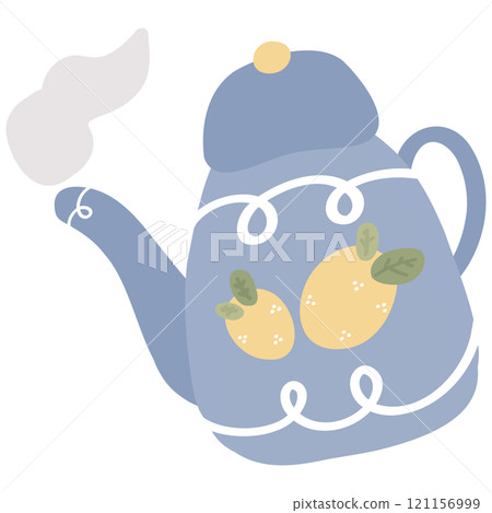 Teapot in The Winter Season Illustration 121156999