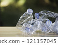 Recycle plastic bottles waste management concept. Recycle reduce reuse in zero waste concept. 121157045