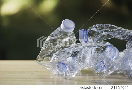 Recycle plastic bottles waste management concept. Recycle reduce reuse in zero waste concept. Recycle plastic bottles waste management concept. Recycle reduce reuse in zero waste concept. 121157045
