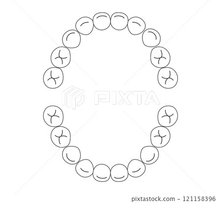 Black and white baby teeth Black and white baby teeth 121158396