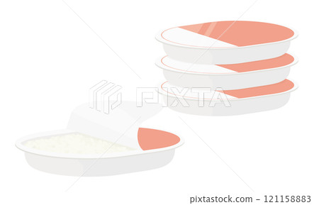 Illustration of retort packed rice Illustration of retort packed rice 121158883