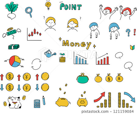 金錢、投資、資產管理插畫集 金錢、投資、資產管理插畫集 121159084