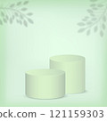 Light green podium with a shadow of branch illustration background 121159303