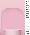 Pink podium minimal style on pink background illustration 121159307