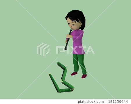 A snake made of bamboo, a traditional toy, dances to the sound of a snake charmer playing a clarinet. A snake made of bamboo, a traditional toy, dances to the sound of a snake charmer playing a clarinet. 121159644