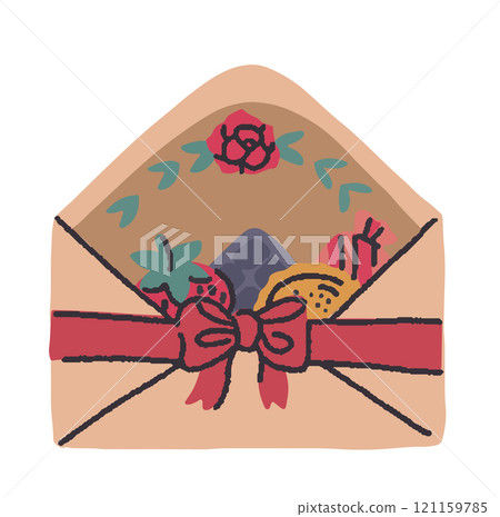 Romantic envelope with floral design 121159785