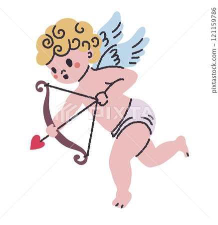 Cupid with bow vector artwork 121159786
