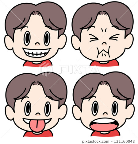 男孩臉部體操插畫集 121160048