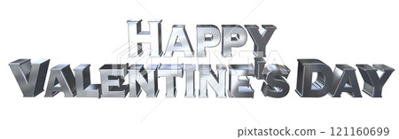 3DCG characters "Happy Valentine's Day" Silver, Silver 121160699