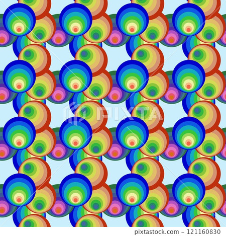 Rainbow colored circle seamless pattern_light blue 121160830
