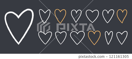 Hand Drawn Hearts Hand Drawn Hearts 121161305