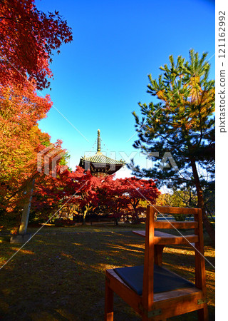Seiryoji Temple surrounded by autumn leaves 121162992