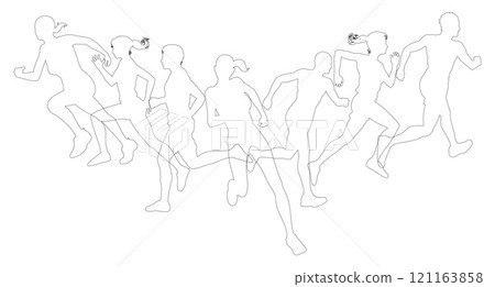 Silhouette Runners Running Sports Silhouettes Set Silhouette Runners Running Sports Silhouettes Set 121163858